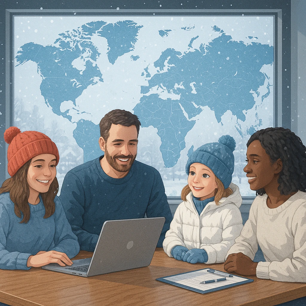 Team analysing snow day data