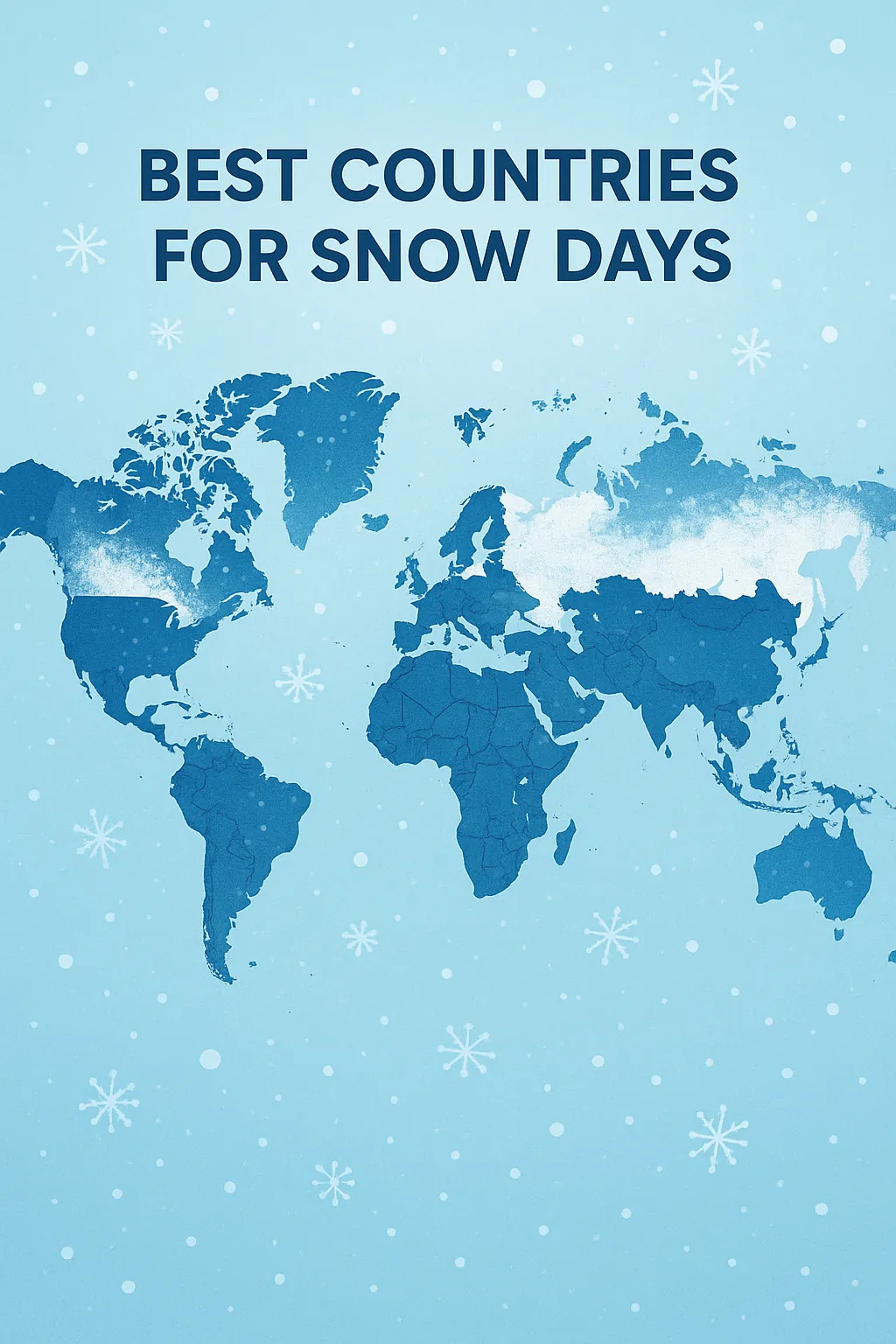 World map of snow-prone countries